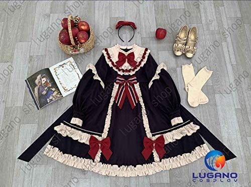 KL002 萌えゴシック　ロリータ風　Sweet Gothic Lolita風　ワンピース　森ガール　学園 クリスマス ハロウィン イベント仮装 コスチューム コスプレ衣装