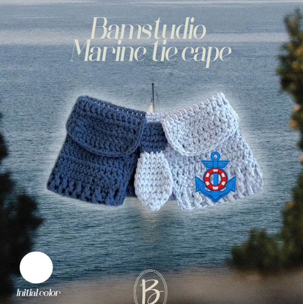 予約【Bam’studio】Marin tie Cape (Blue)