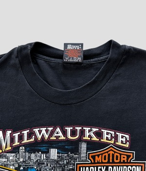 -Harley davidson- Vintage 90s L Print T-shirt
