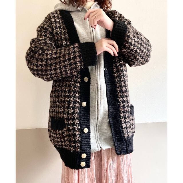 Vintage Oversized Wool Knit Cardigan