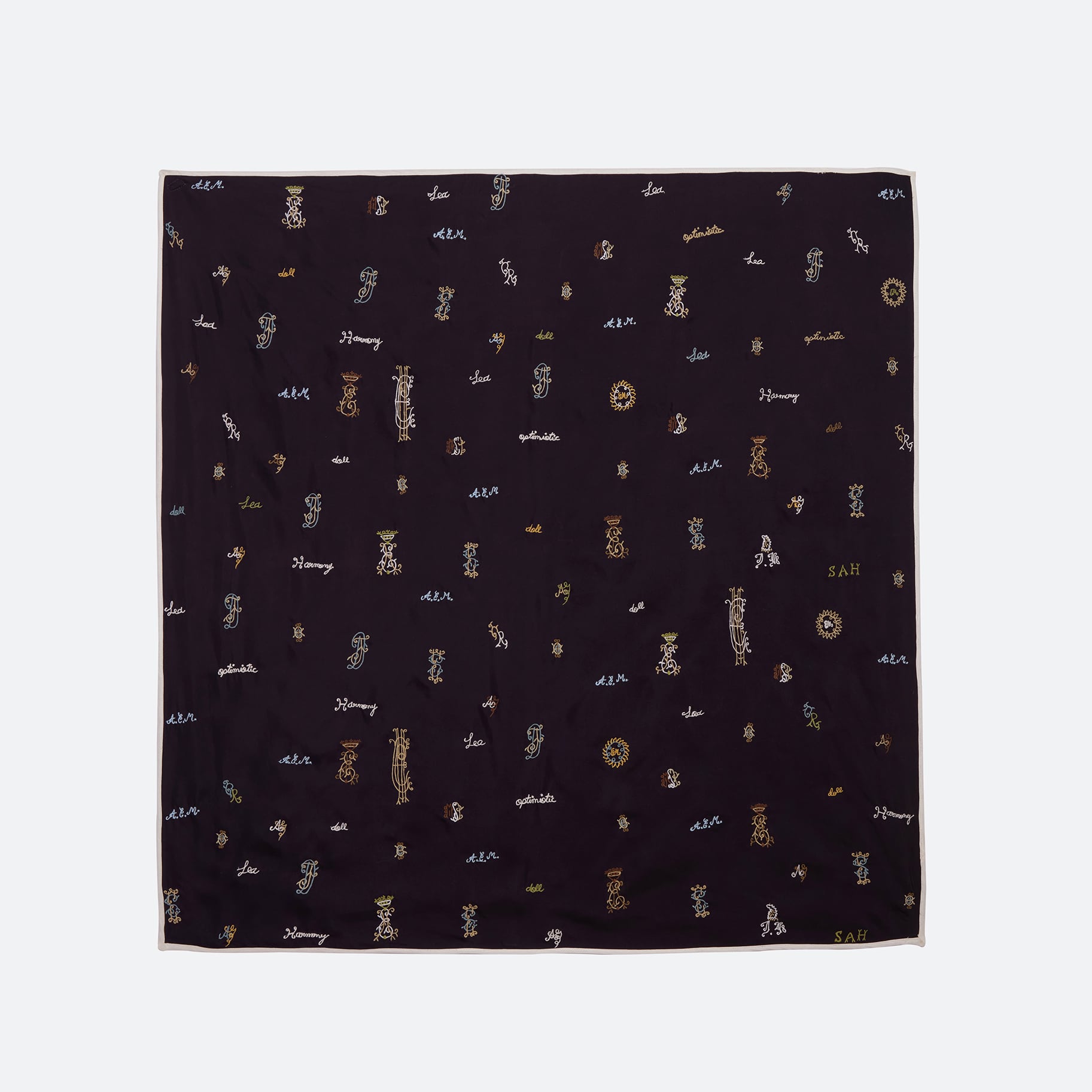 SEA NY JULIET EMB SCARF NAVY
