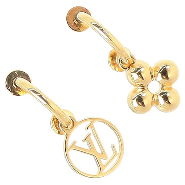 New LOUIS VUITTON ルイヴィトン ピアス ブルーミング ゴールド モノグラム LVサークル M64859 新品