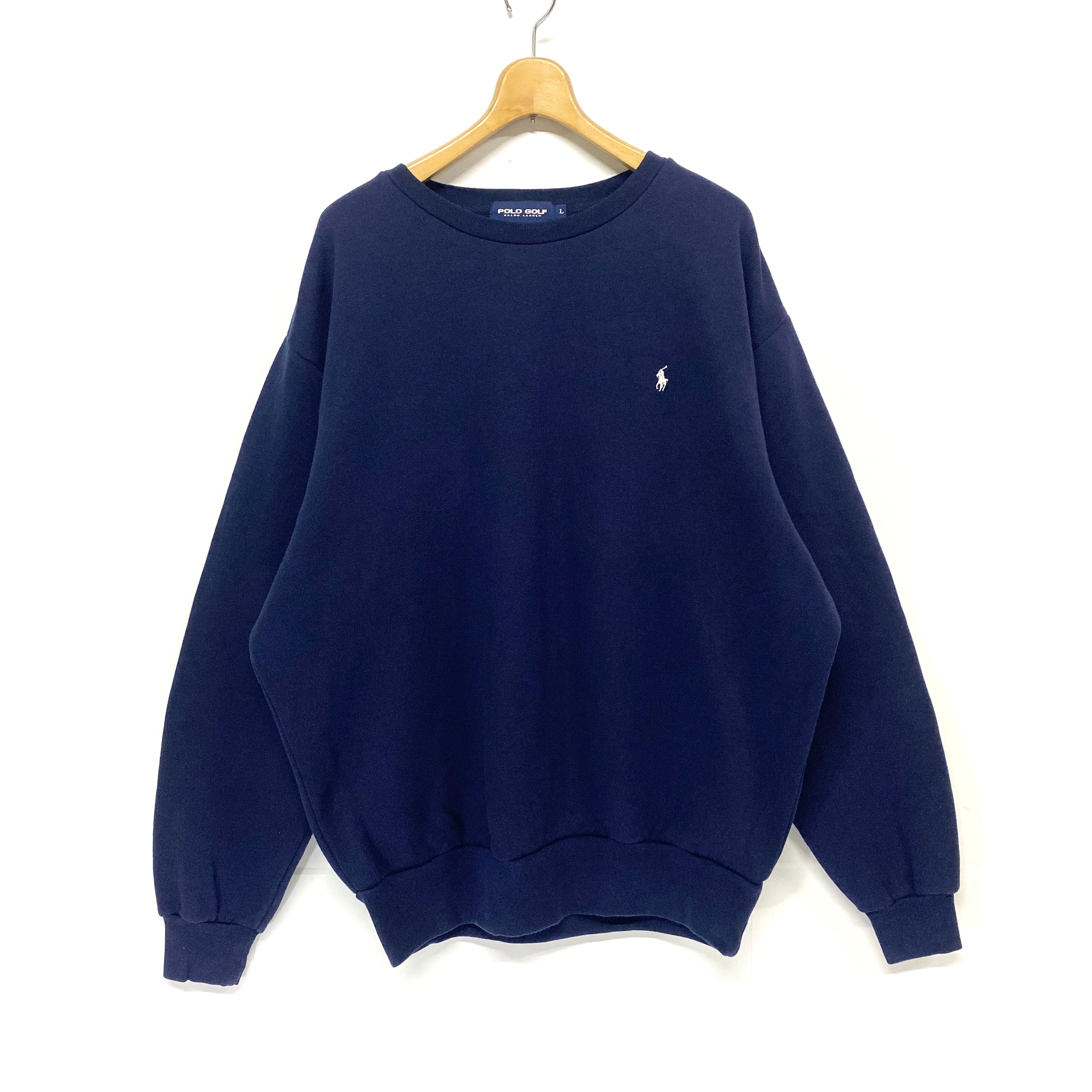 90s POLO GOLF ラルフ ポロゴルフ 鹿の子スウェット L ネイビー POLO GOLF ポロゴルフ Ralph Lauren ラルフローレン ワンポイントロゴ