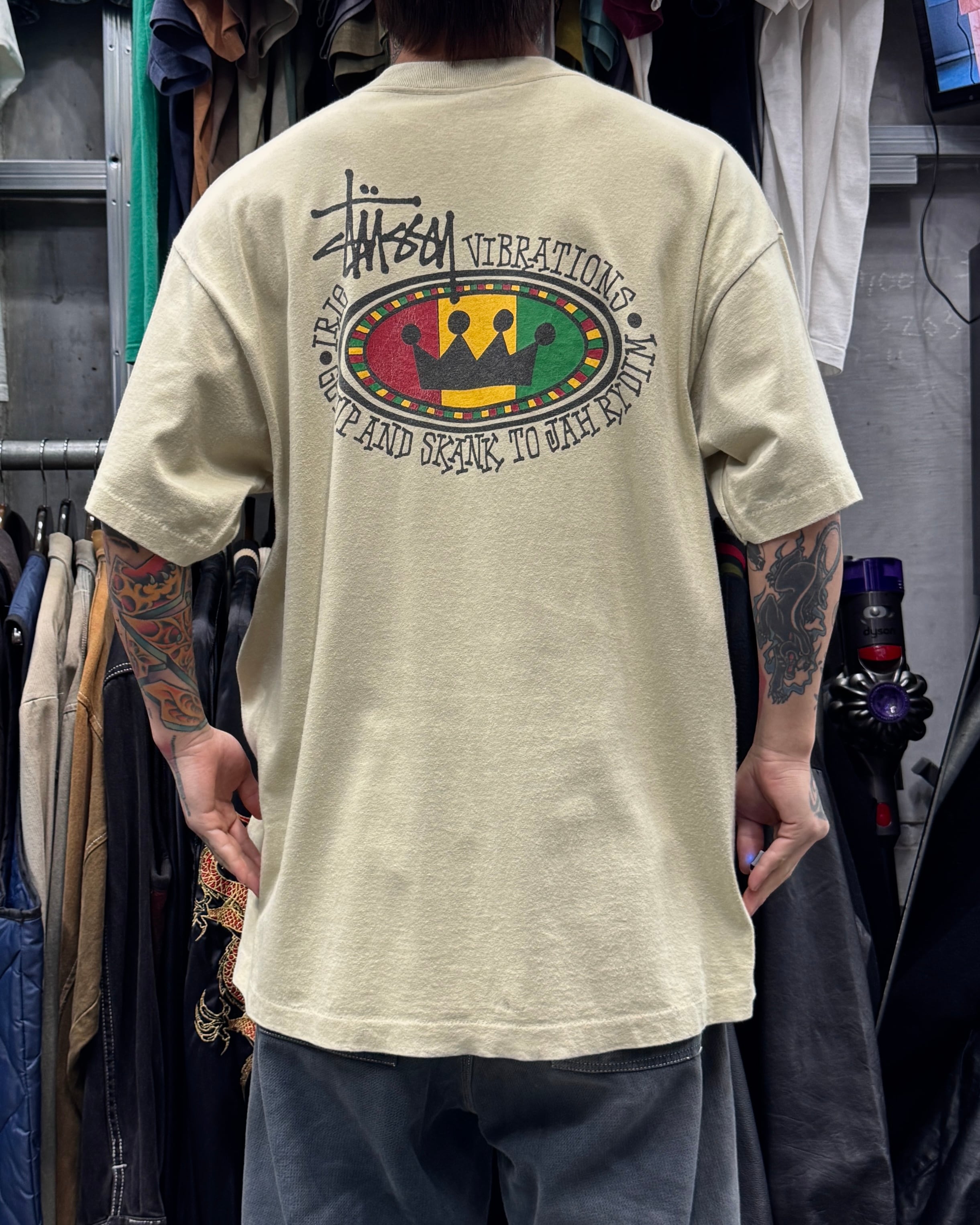 00's old stussy Design Open Collar Shirt “25 Anniversary” “CHANGO