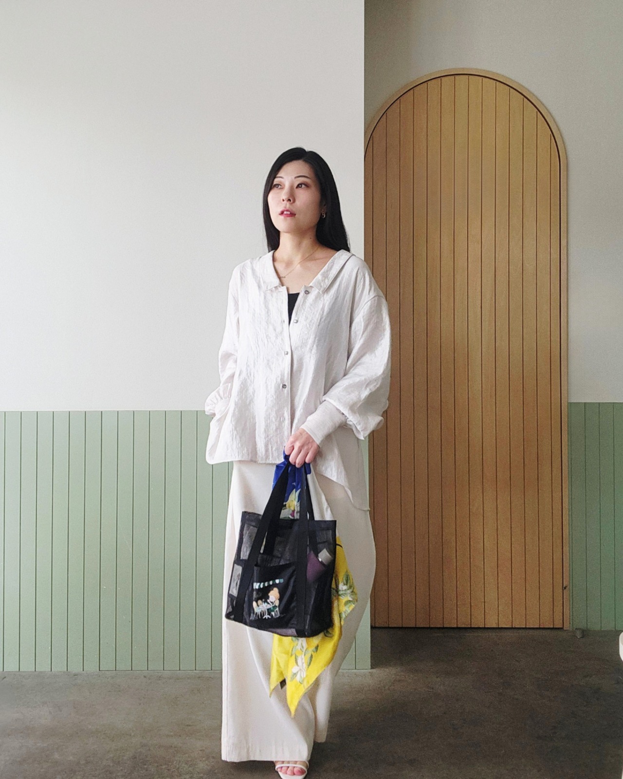 ​【SAMPLE / 1点限り】シルクスカーフ_展示・撮影使用品（Citron） - 13