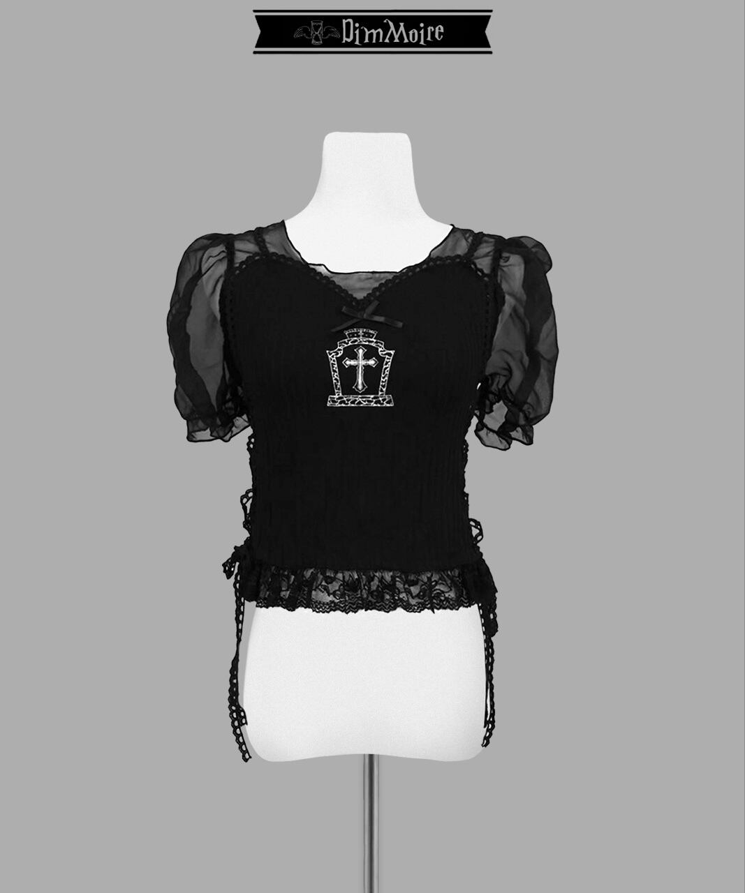 Dimmoire Gothicチュールトップス【Black】 - 半袖