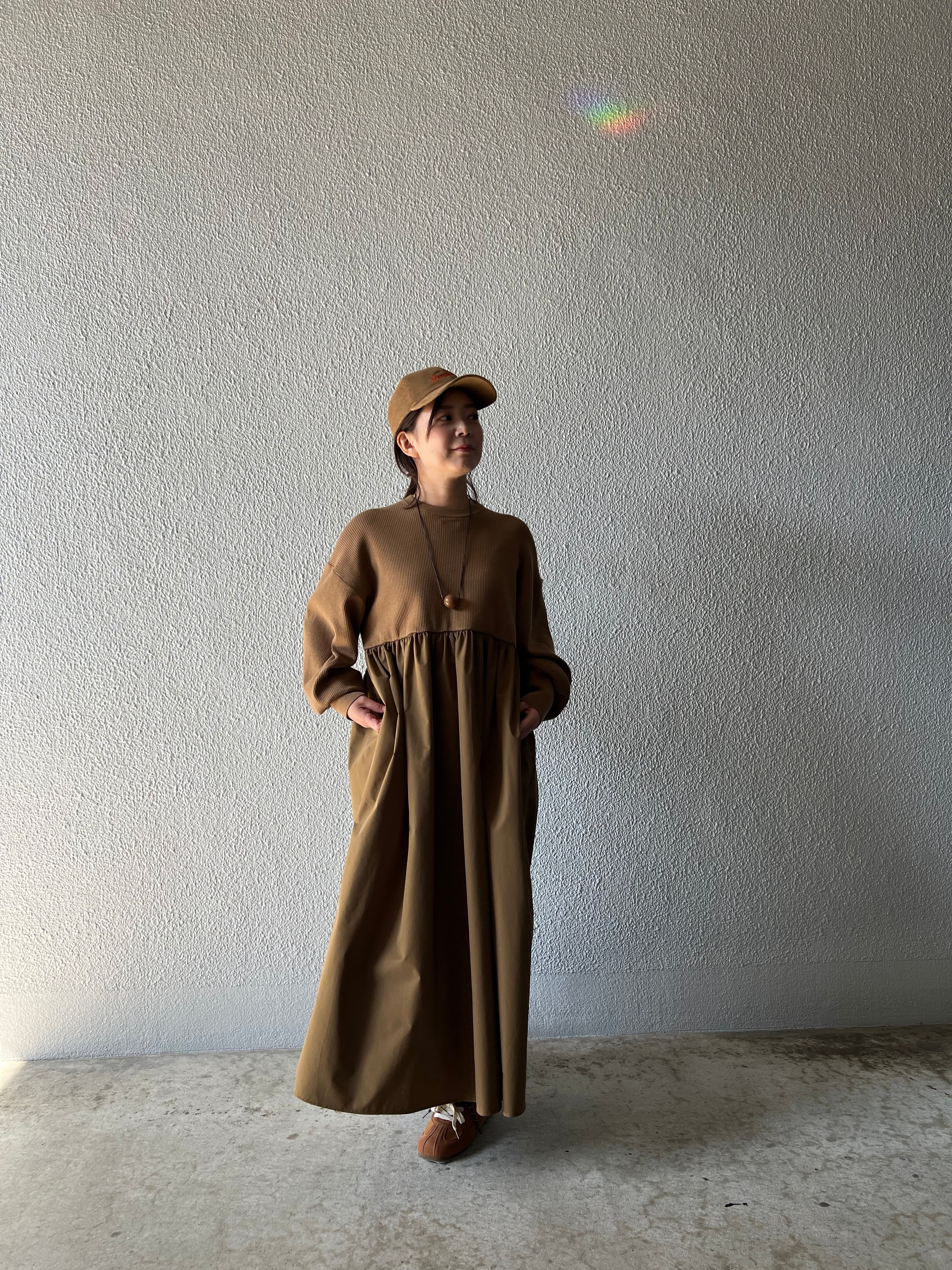 【PASSIONE】異素材ドッキングワンピース 546102