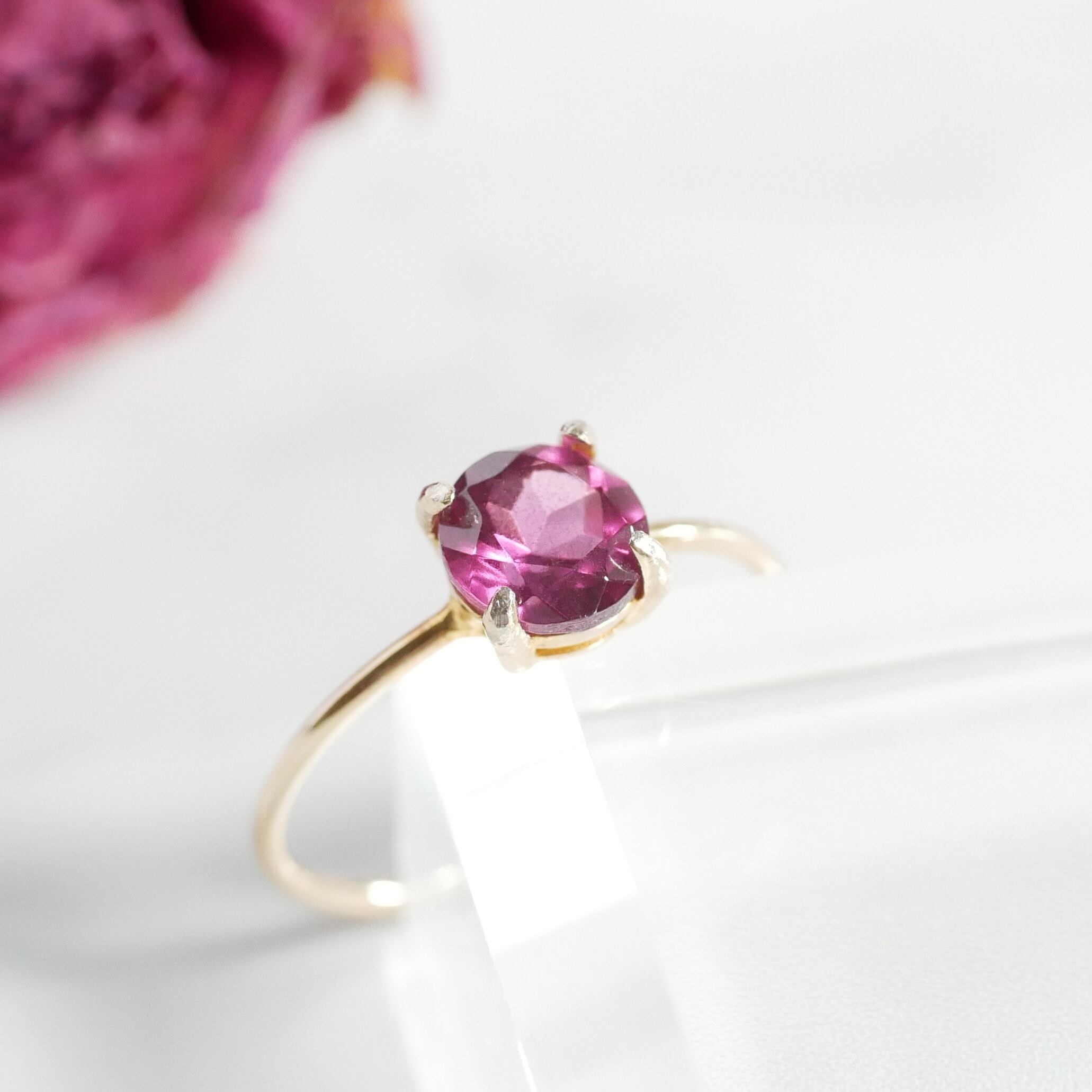 マラヤガーネット ラウンド リング