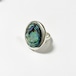 Vintage 925 Silver Abalone Shell Heavy Round Ring