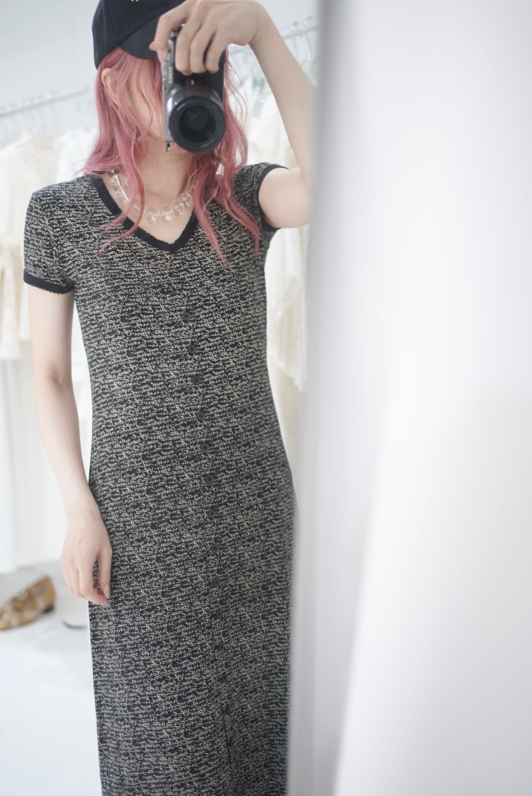 lettering print dress