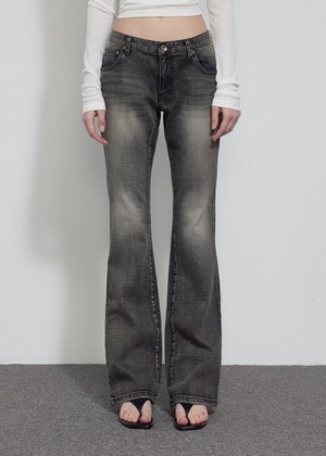 [BOHEMIAN SEOUL] LOW RISE BOOTS CUT PANTS, GRAY 正規品 韓国ブランド 韓国通販 韓国代行 韓国ファッション bohemseo ボヘミアンソウル ボヘムソ 日本 店舗