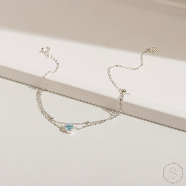 願い｜トパーズ｜S925シルバー｜天然石ミニマルジュエリーブレスレット