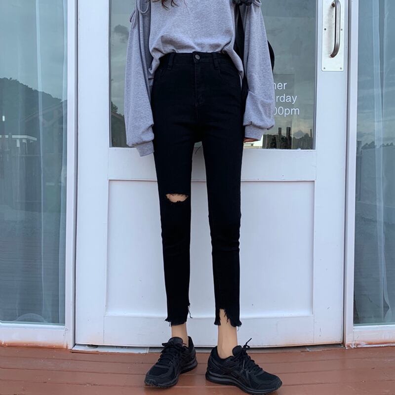 ブラックパンツ ハイウェストウェストスリムジーンズ レギンス オータム 秋物 ウィンター 冬物 試着室53990404512