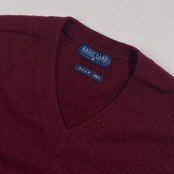 カシミヤ100% BASIC LAND ベーシックランド Vネック ニット ベスト M /ワインレッド系 メンズ
