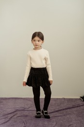 韓国子供服 / 26winter / momoann / ぽかぽか リブ Tシャツ / キッズ / 冬服 *5~15*