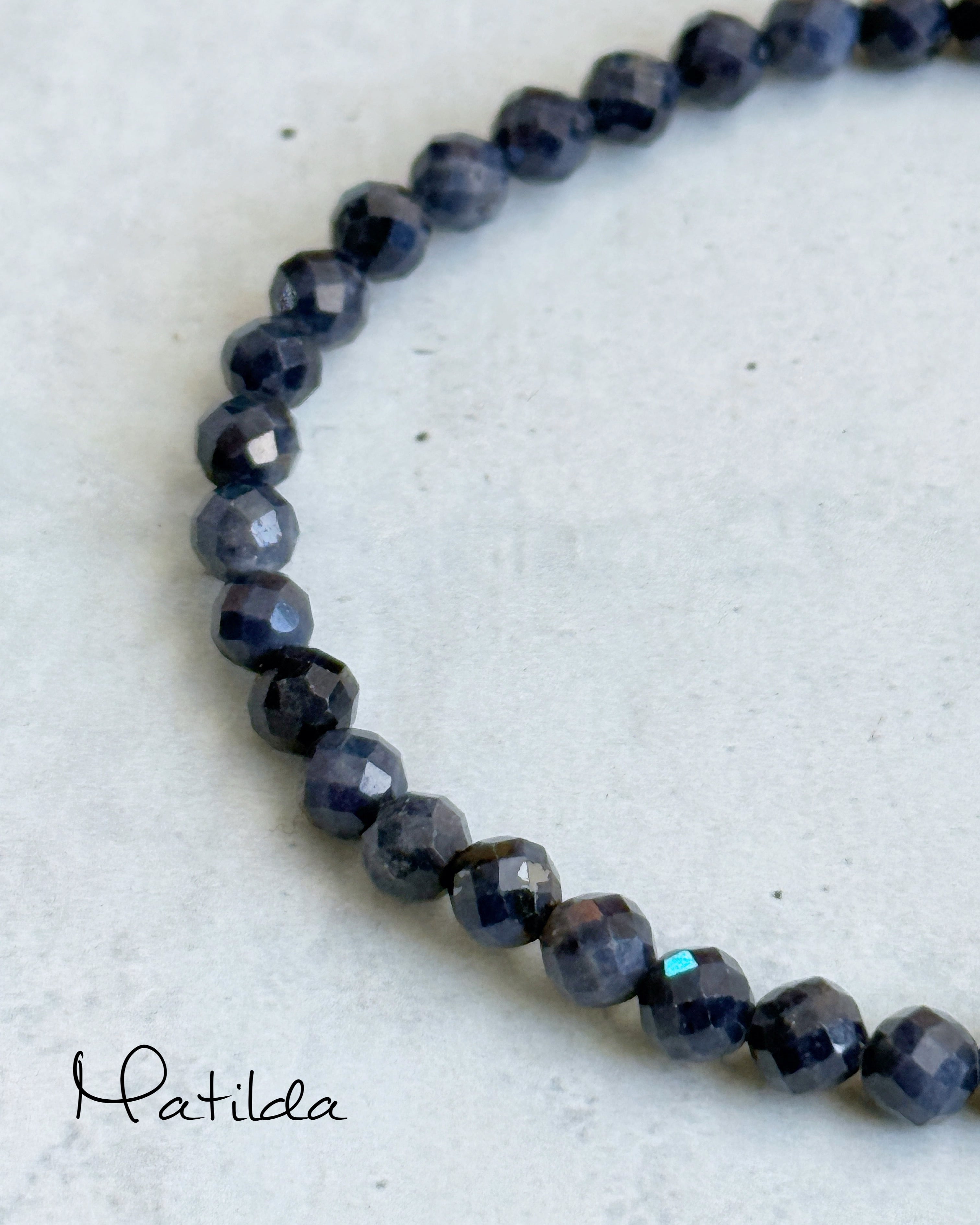 【再販】Tube & stone bracelet(サファイア)