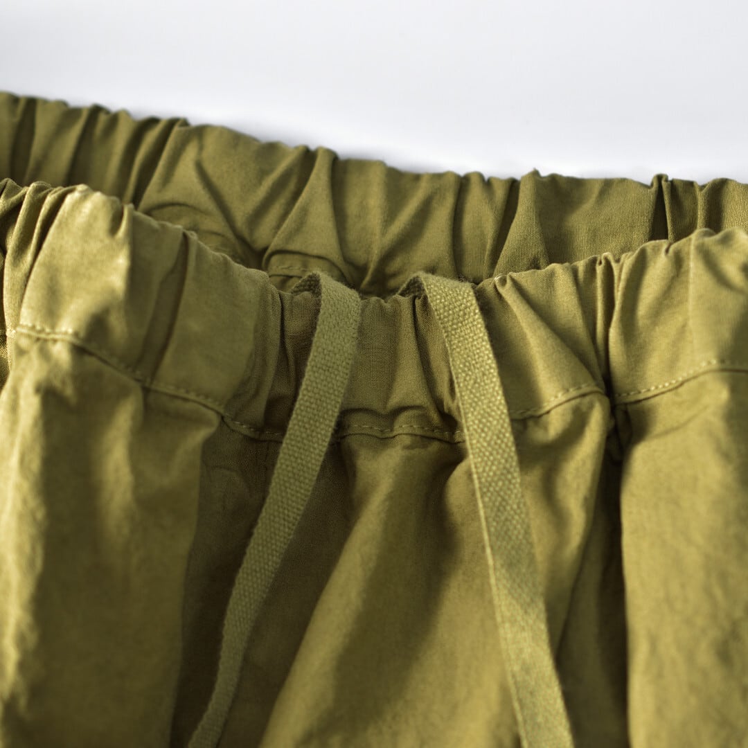 prit プリット オーガニックコットン裾タックバギーパンツ・オリーブ【送料無料】