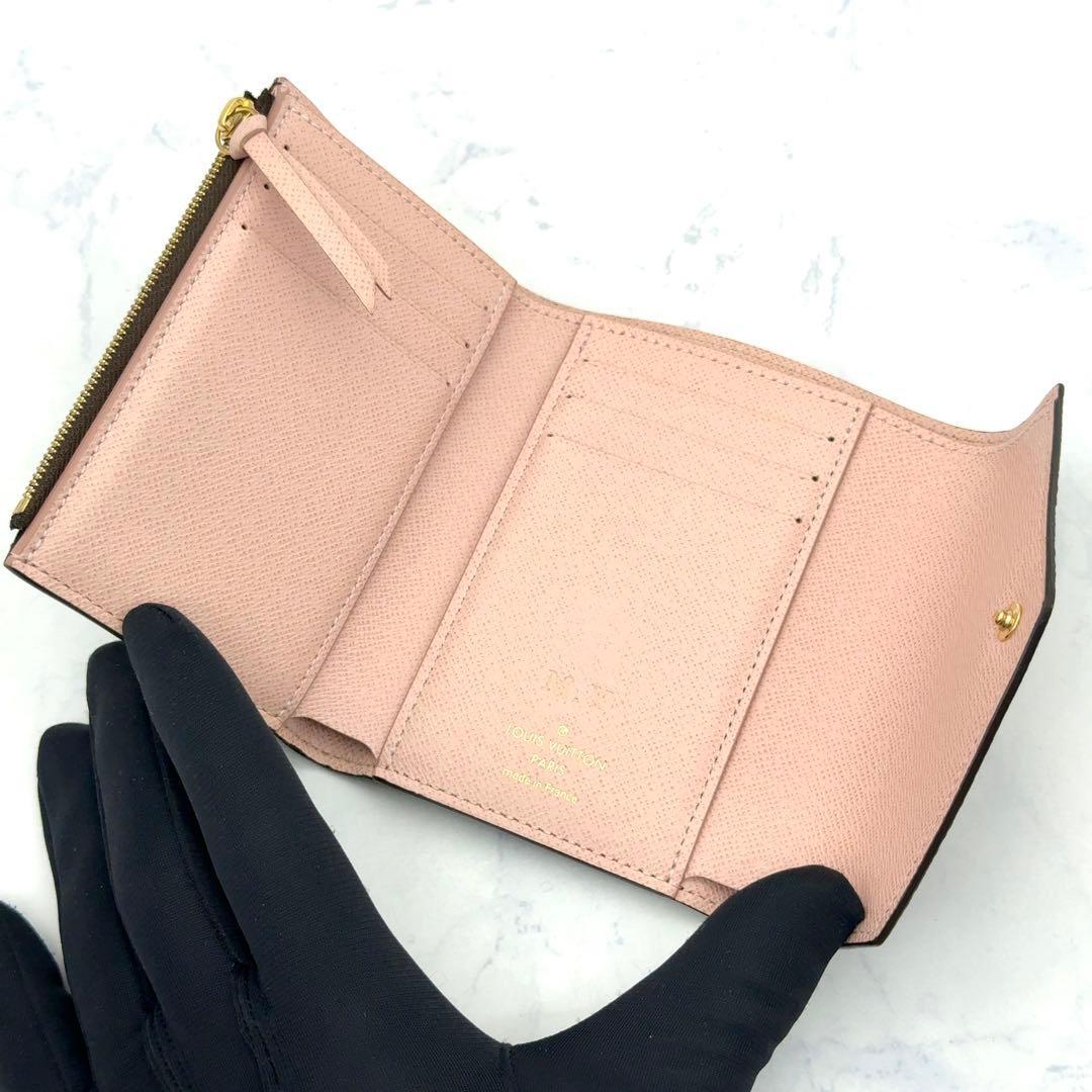 【最高級美品】ルイヴィトン モノグラム ヴィクトリーヌ 三つ折り財布 ローズ LOUIS VUITTON ルイヴィトン 財布 モノグラム レディース 3つ折り財布