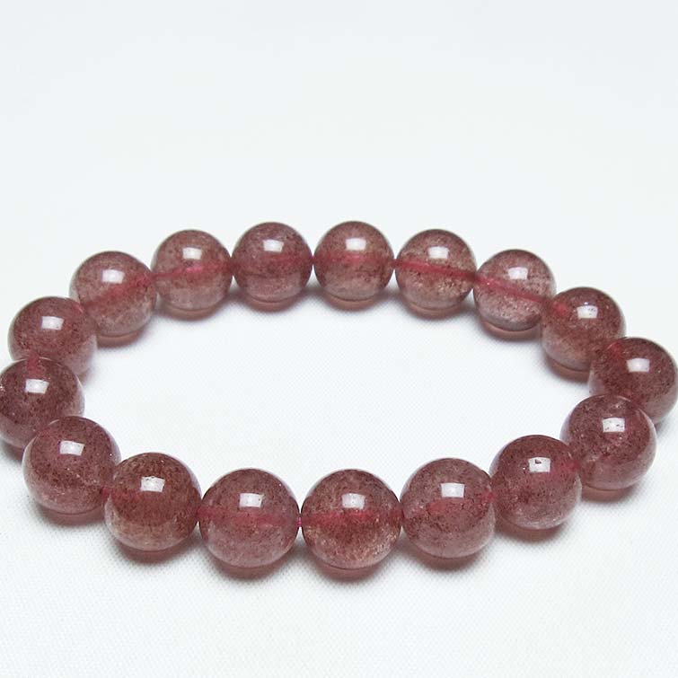 ストロベリークォーツ 苺水晶 ブレスレット 12mm 一点物 111-40302