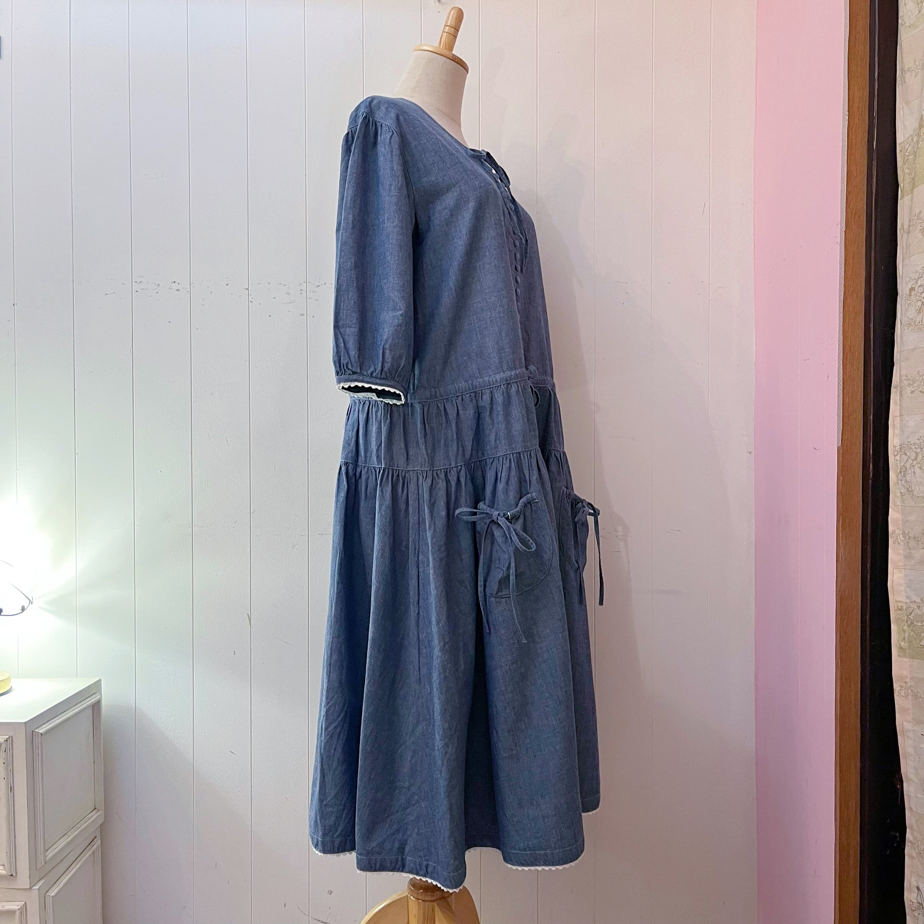 PINKHOUSE / dungaree ribbon gather one-piece