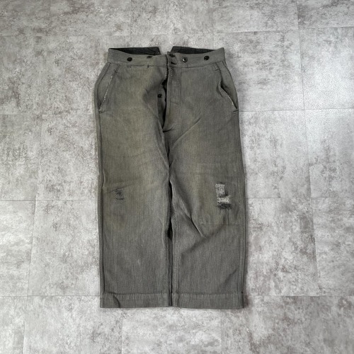 30-40s Savo ファーマーズ 針式シンチ コットンピケ グレー W32