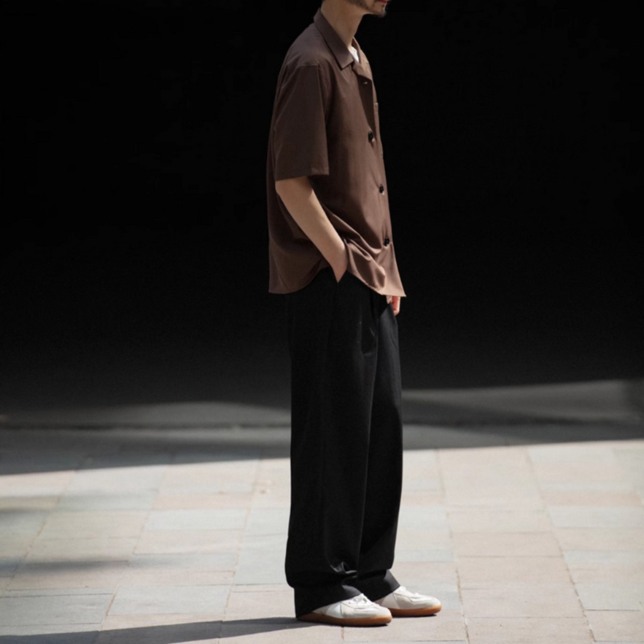 ストリートきれいめドレープパンツ　0697