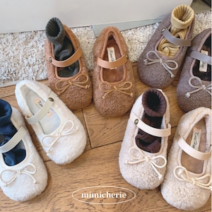 Teddy Fleece Mary Janes