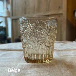 FLOWER EMBOSSED TUMBLER 2Color　 フラワーデザイン タンブラー　グラス　ガラス　タンブラー　コップ　花　フラワー　エンボス　glass　tumbler　emboss