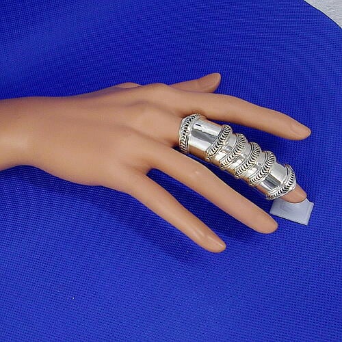 騎士の鎧！未使用のシルバー925製ロング・アーマーリング6！