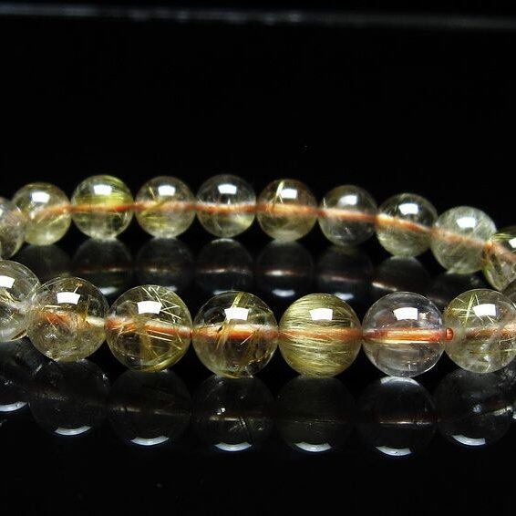 ルチルクォーツ ブレスレット 9mm タイチンルチル ブレスレット メール便可 [M便 1/10] 111-49174