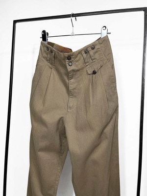 "FRANCE" high-waist cotton pants