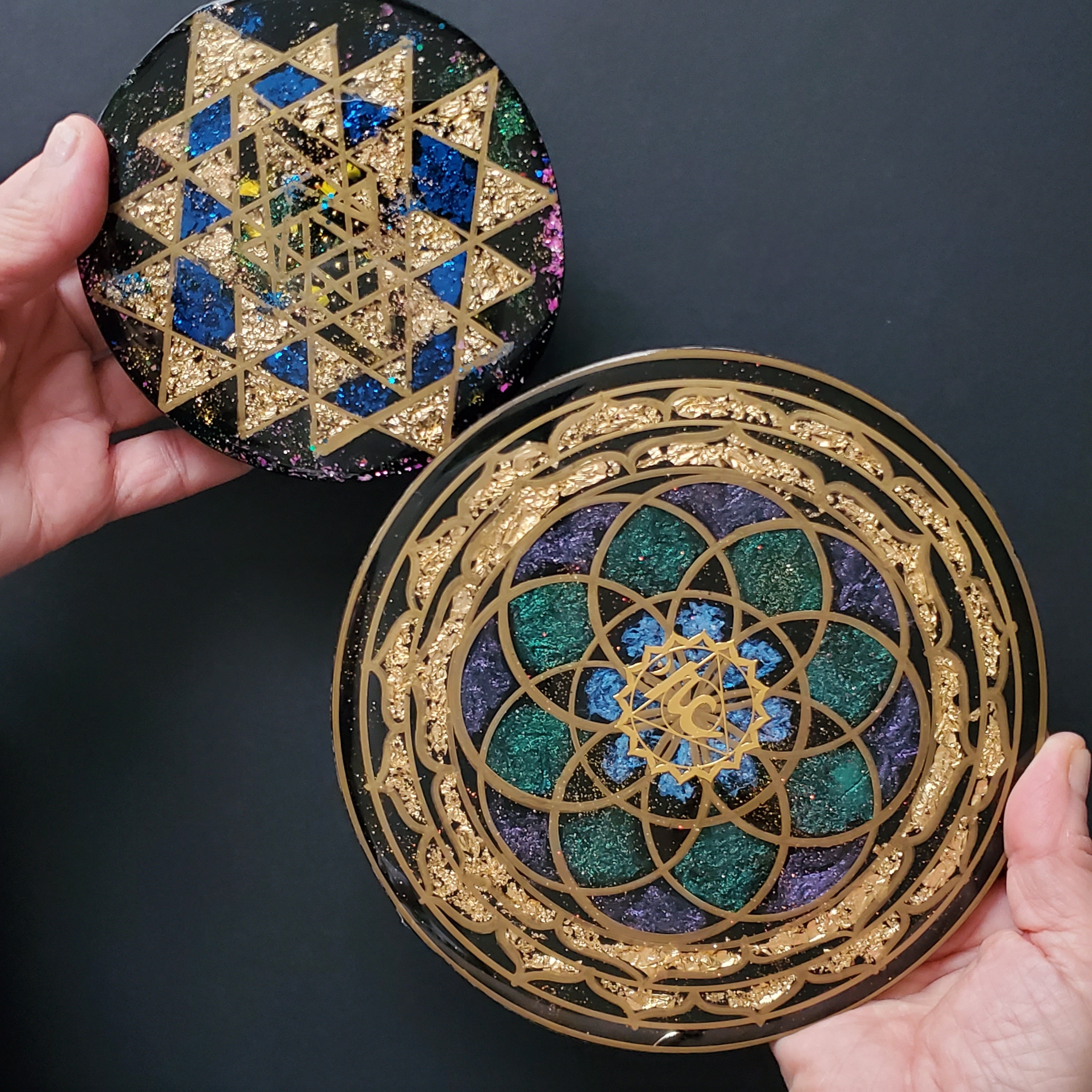 シュリヤントラ・オルゴンプレート3点セット【神聖幾何学パワー