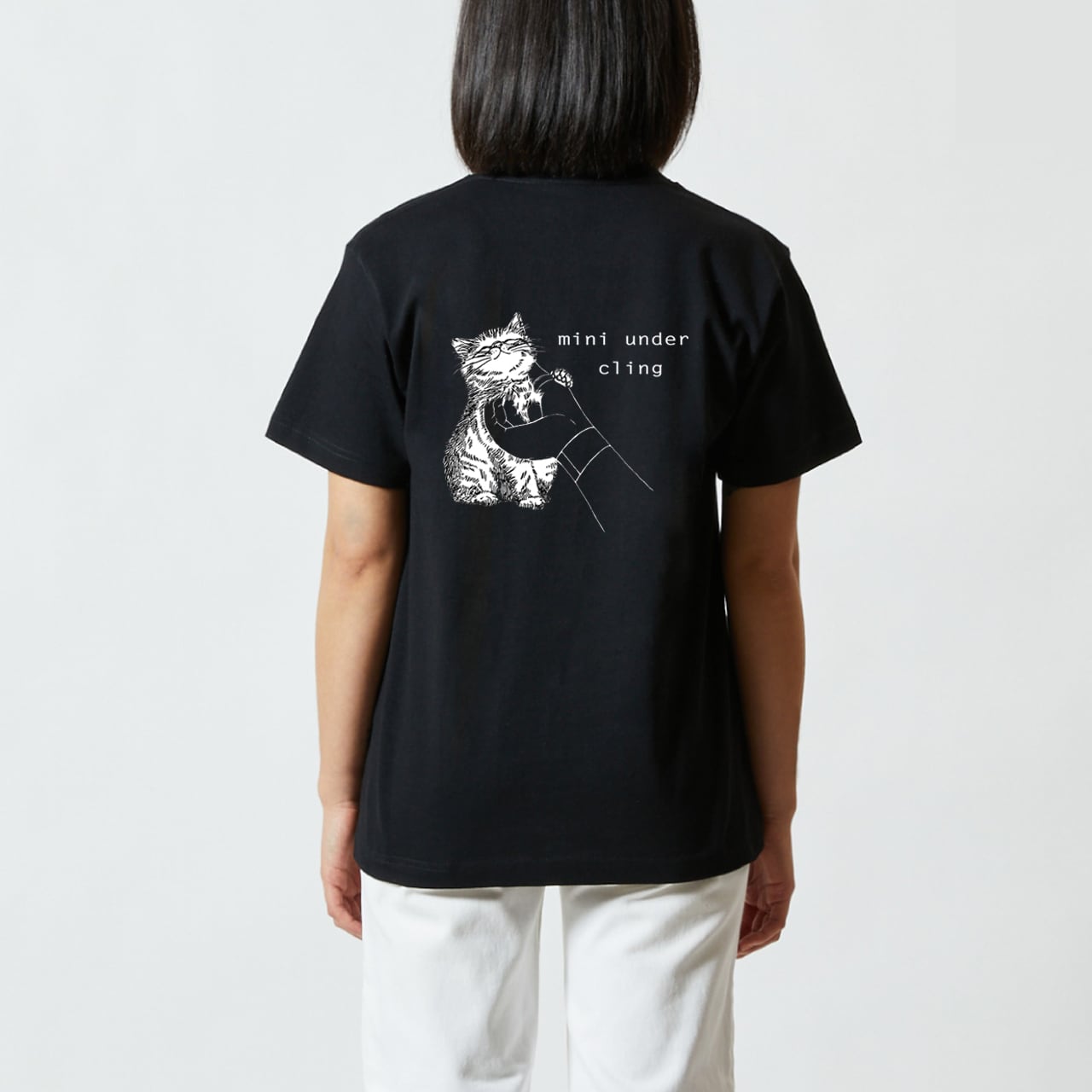 mini under cling Tシャツ(climbing neko hold) | +mofu