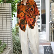 GIN TONIC rayon pattern shirt