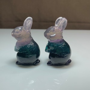 6.ペア☆カラフルフローライトうさぎさん