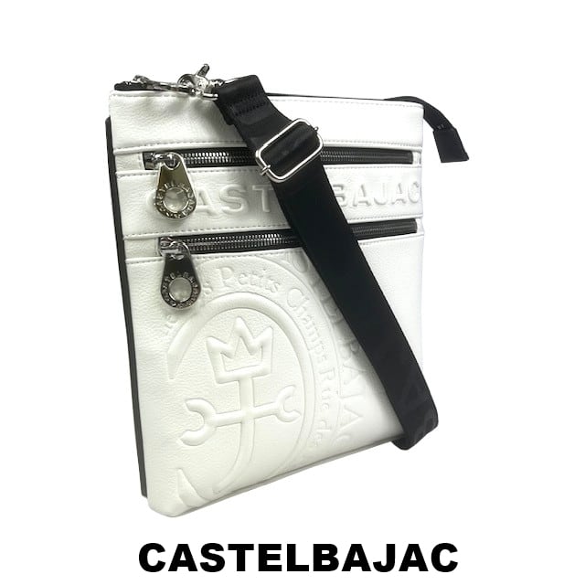 CASTELBAJAC ショルダ ー 型押し エンボス カステルバジャック CASTELBAJAC エンボス加工薄マチショルダーバッグ