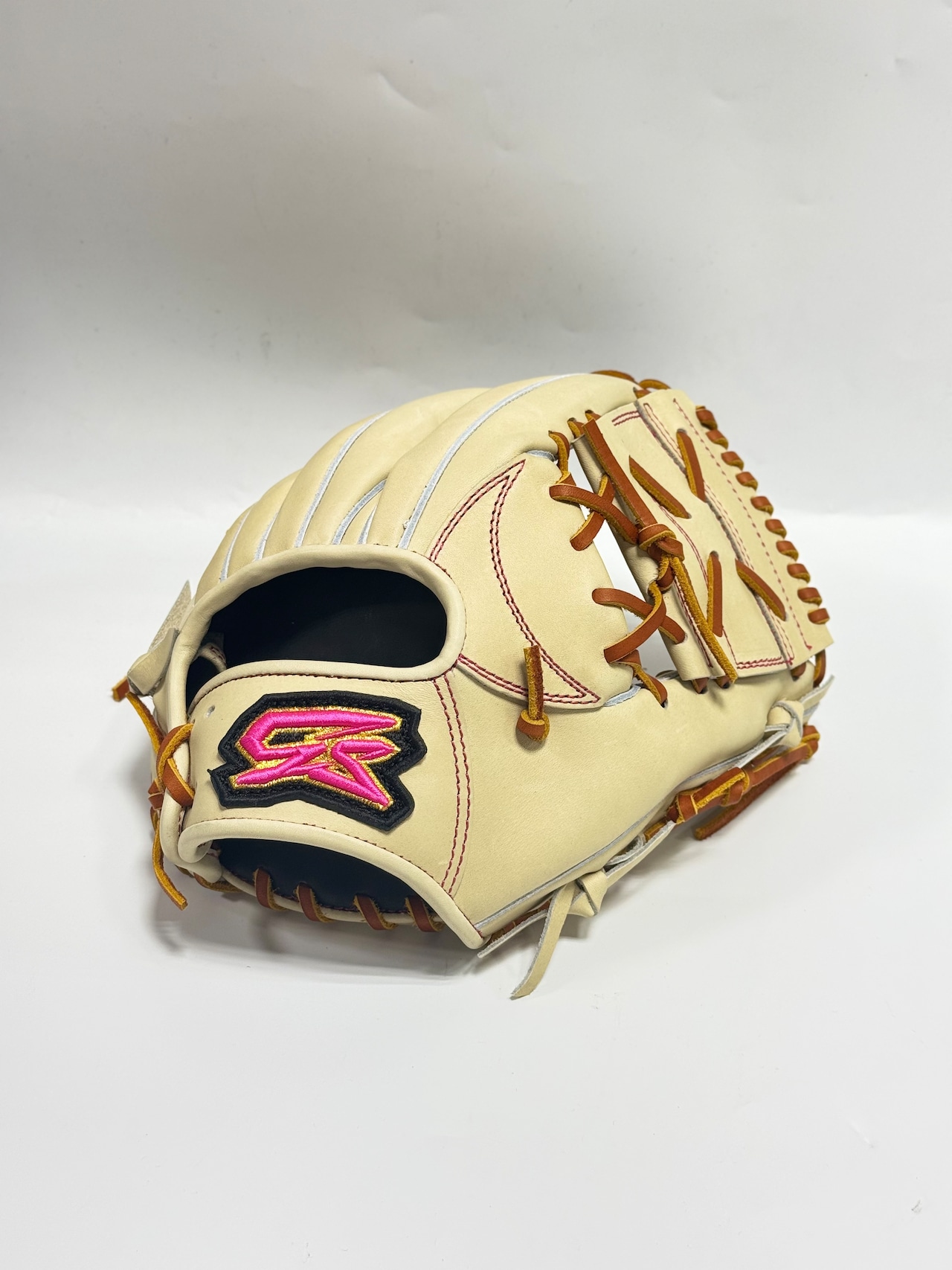 GSーゴリラスポーツ スタンダードモデル 硬式グローブ 右投げ用 当て挟み型 5mm大 キャラメル×コルク ウェブGー9(ワンピース)・画像2