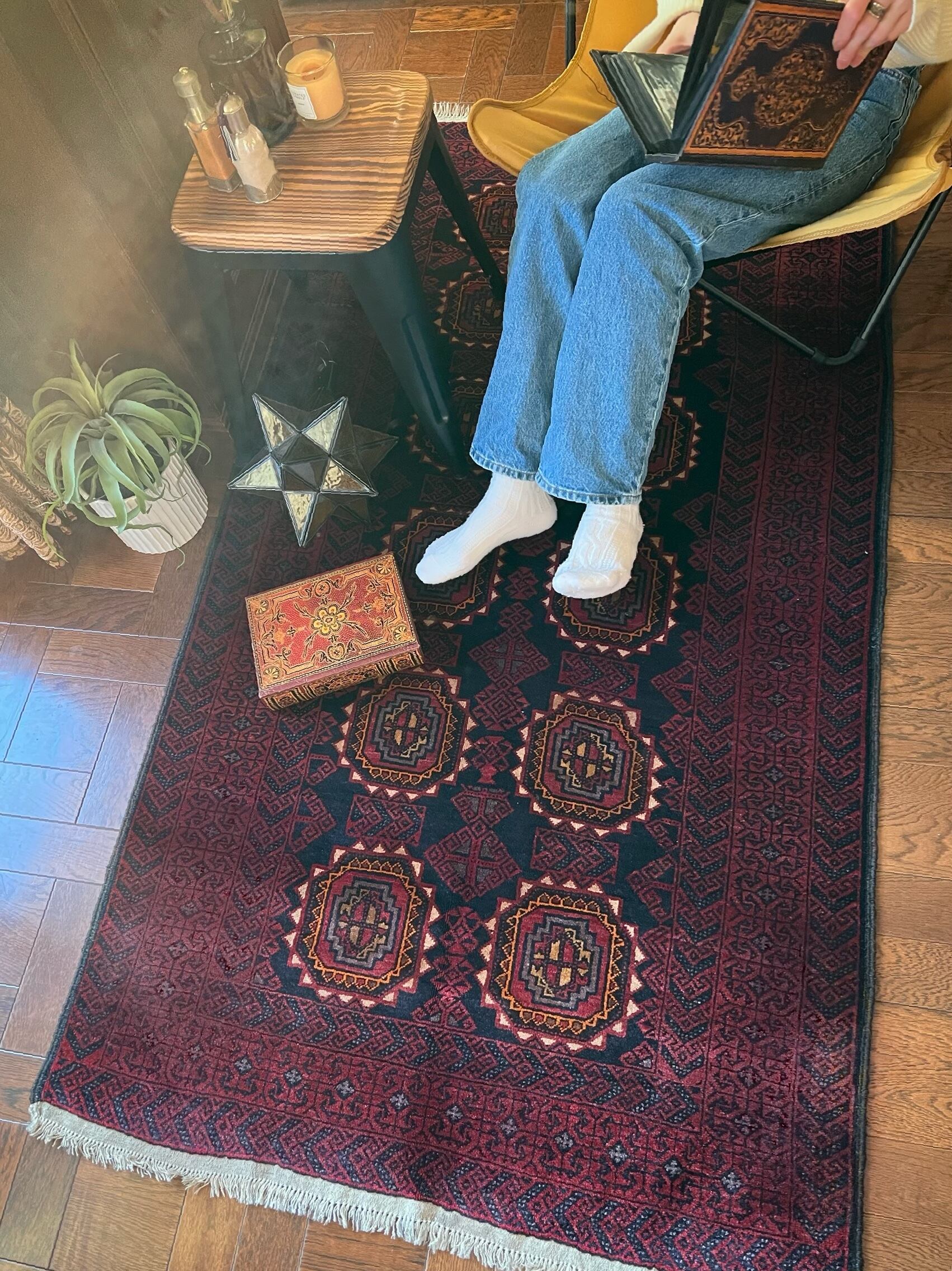 【90's Vintage rug】191×110cm　シルダン産　バルーチ族 90's Vintage rug】191×110cm シルダン産 バルーチ族 - メルカリ