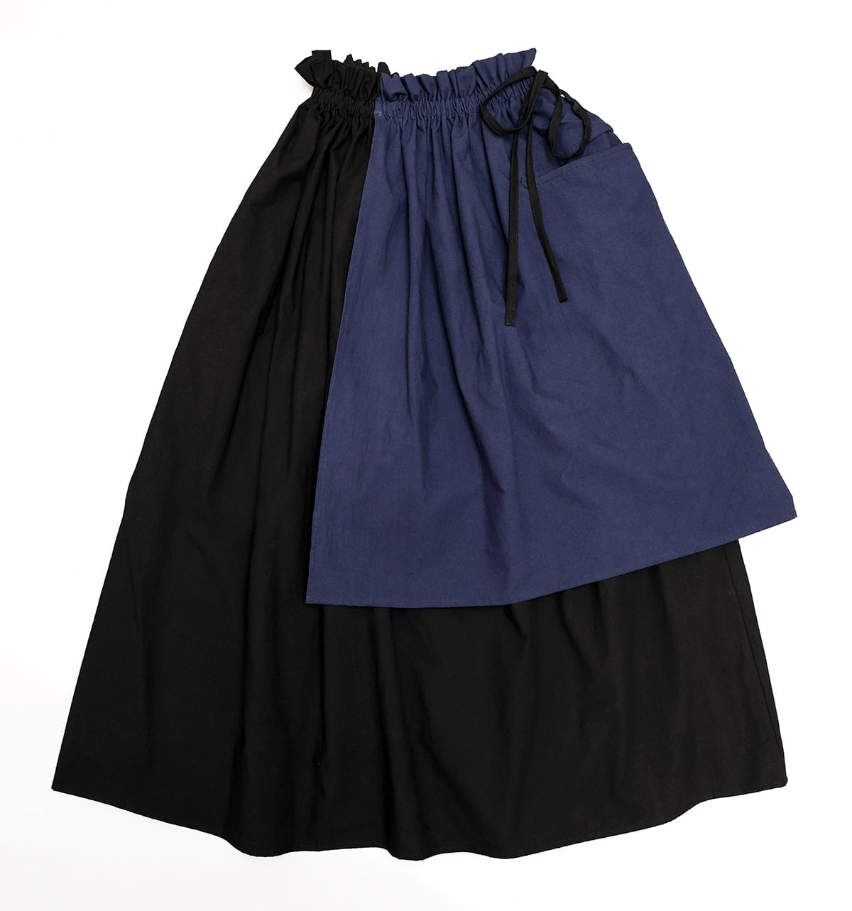 Big pocket gathered skirts adult M / Black