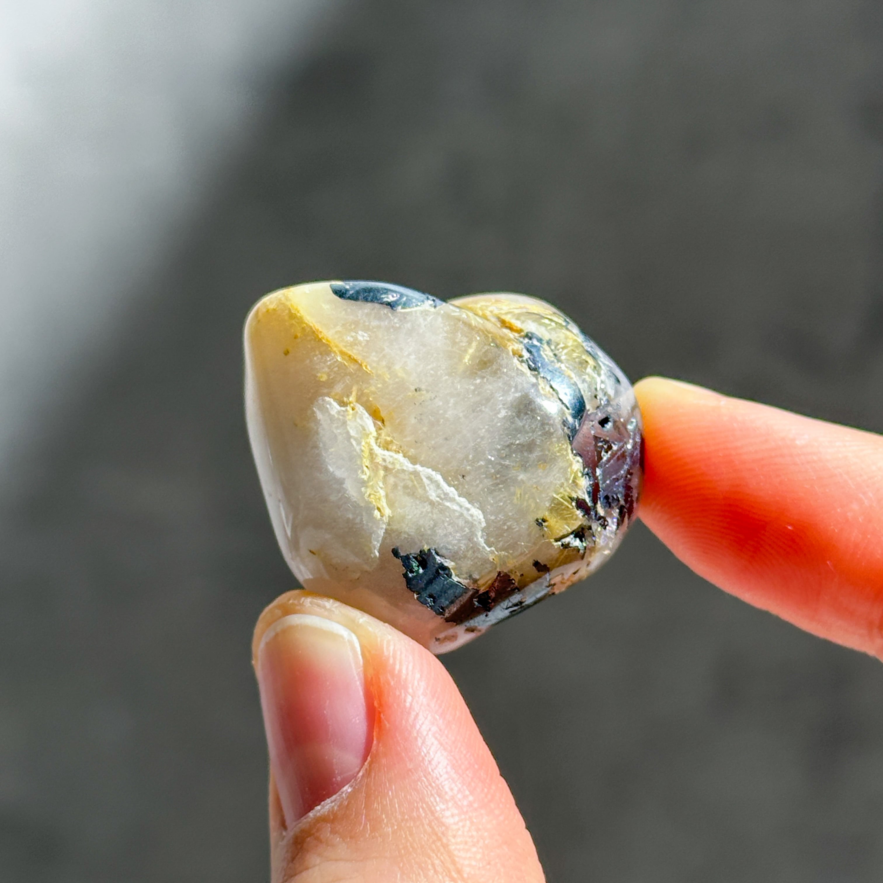 ルチルインクォーツ タンブル53◇ Rutile in Quartz◇天然石・鉱物