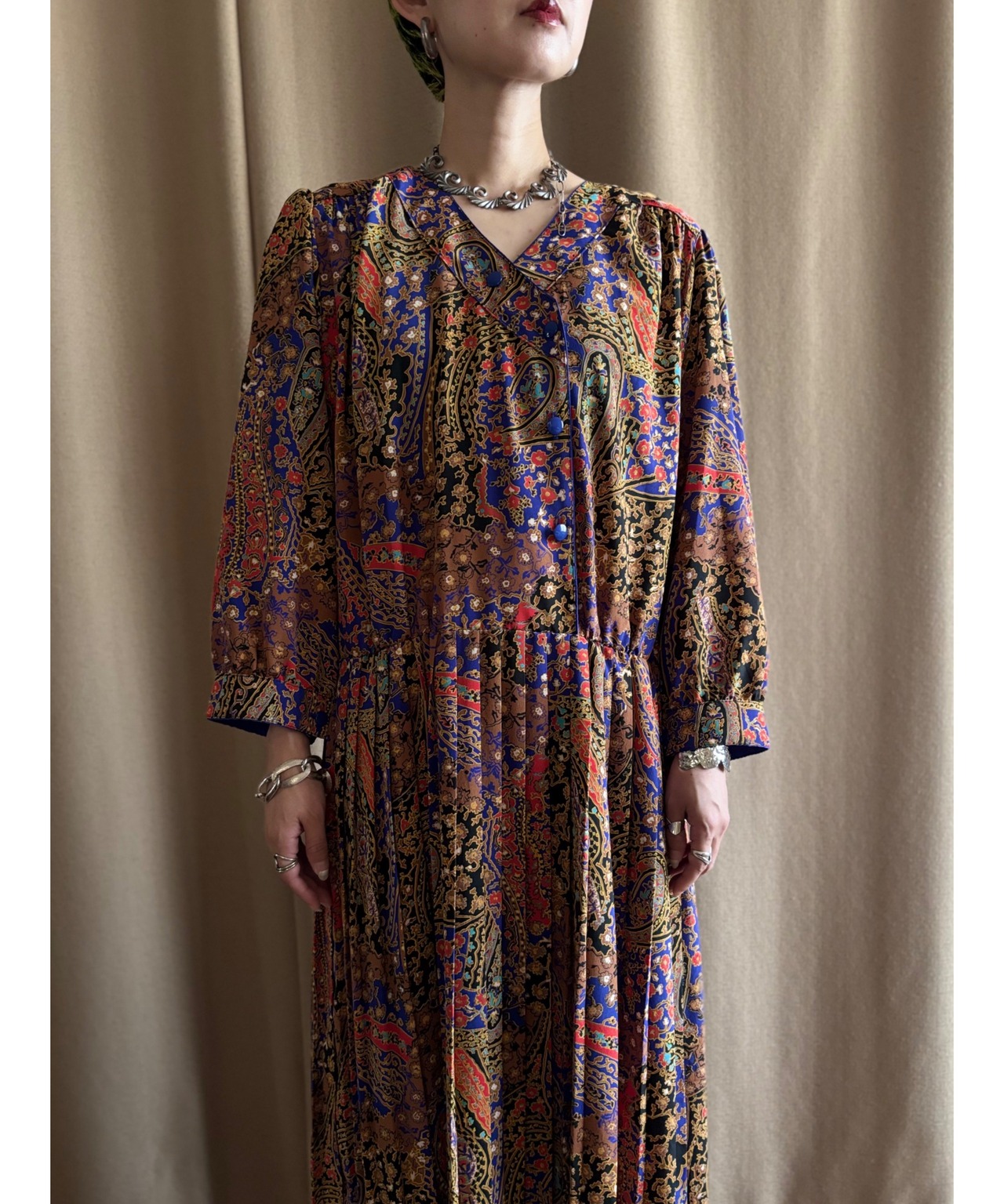 FABRIQUE EN FRANCE exotic pleats dress-4849-8