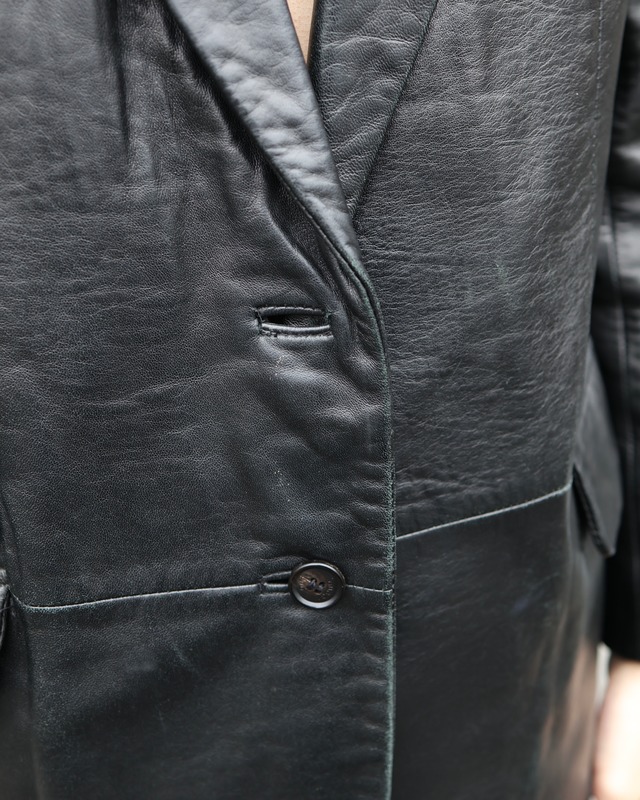 【GUCCI】Leather single tailored jacket