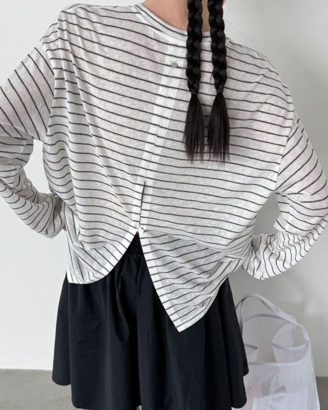 Sheer Border Slit Cut Tops