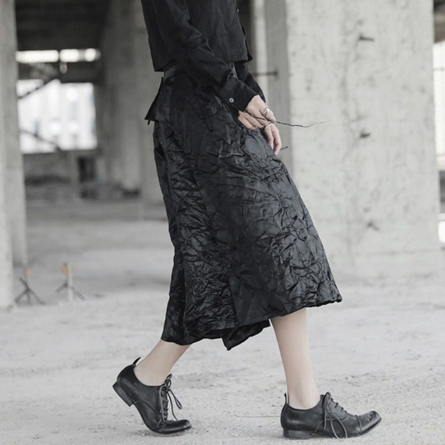 Crepe material A-Line midi wrap skirt C0825