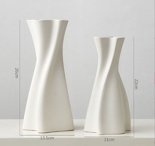 花瓶 陶器 ２個セット フラワーアレンジメント モダン フラワーベース 白い花瓶 黒い花瓶 アクセント装飾 ウェディング装飾 テーブルトップ装飾 リビングルーム装飾 ベッドルーム装飾