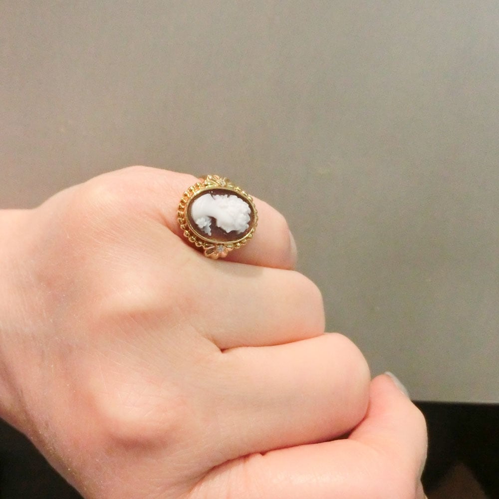 シェルカメオ 女性の横顔 リング K18 | Jewelry SIMON シェルカメオ 女性の横顔 リング K18 | Jewelry SIMON