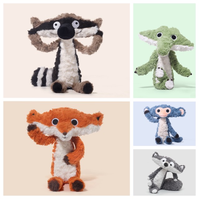 ,ふわふわおもしろいアニマルモチーフぬいぐるみ　むささび　狼　きつね　さる　ワニ　誕生日クリスマスプレゼント　ファーストトイ　インテリア 　lgd0035