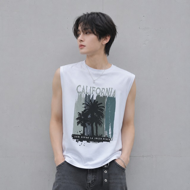 Printed Sleeveless T-Shirt 0010