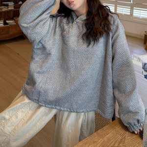 アシメボタンフーディートップス ・9186