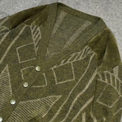 switching design mohair blend cardigan